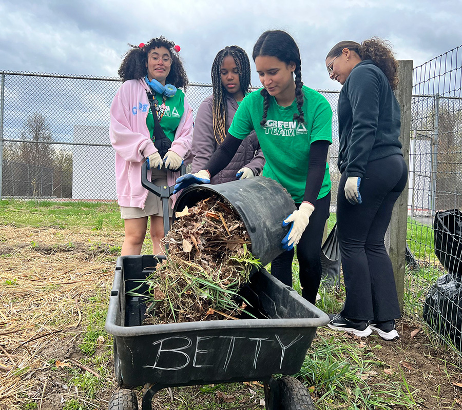 Green Team clearing a field