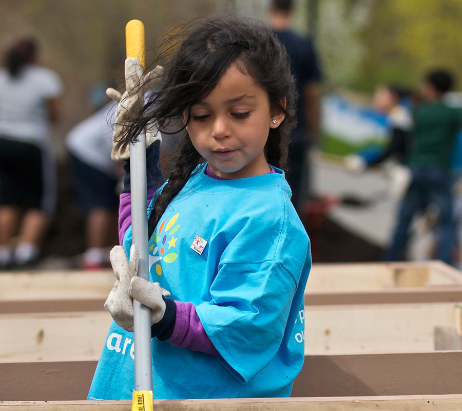 youth program environmental education young girl with tool