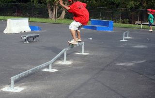 Skateboarding at Misserville Skate Park, Lawrence, MA