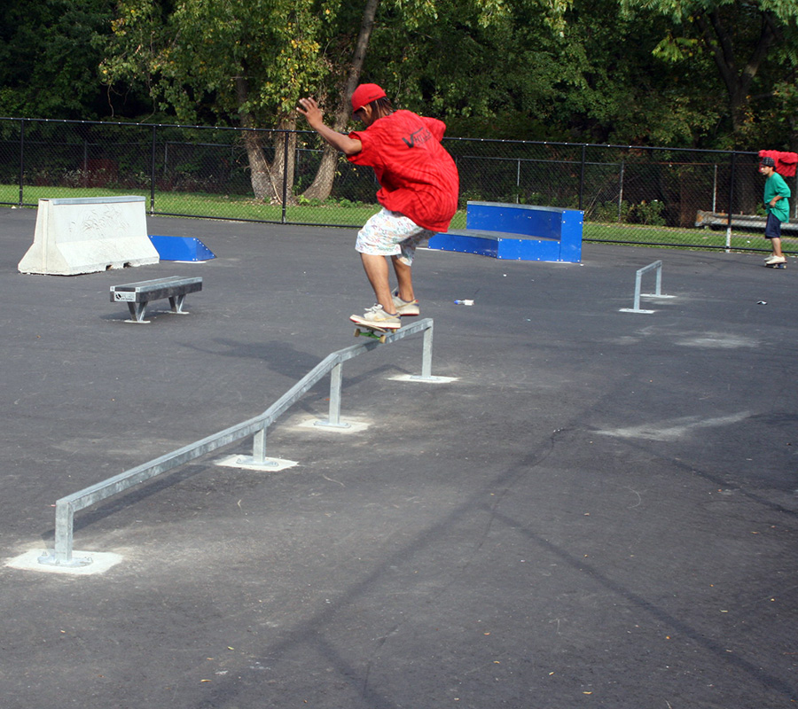 Skateboarding at Misserville Skate Park, Lawrence, MA